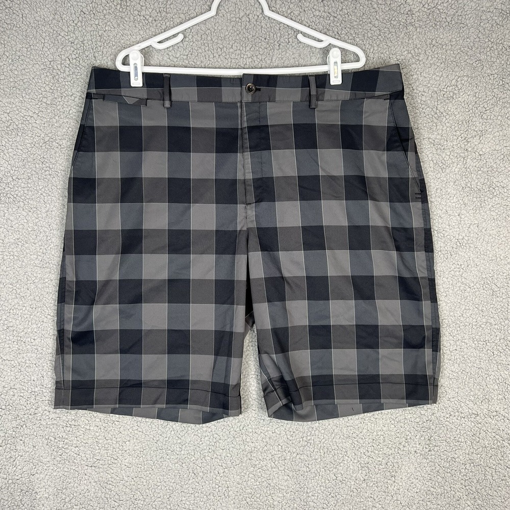 Under Armour Men's sz 40 Mens Golf Shorts Stretch Grey Black Plaid 40x11